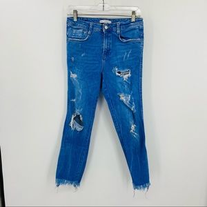 Zara Trafaluc Blue Distressed Jeans 2